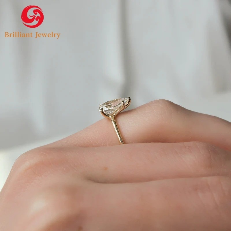 Wholesale IGI GIA Certified HPHT CVD D VS1 3CT Lab Grown Pear Cut Diamond Engagement Wedding Ring 10K 14K 18K Yellow White Gold