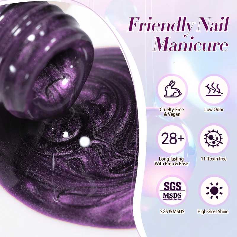 BORN PRETTY 10ml Purple Water Light Cat Magnetic Gel Polish Soak Off UV LED Varnish Semi Permanent Nail Art for Manicure DesignT251127