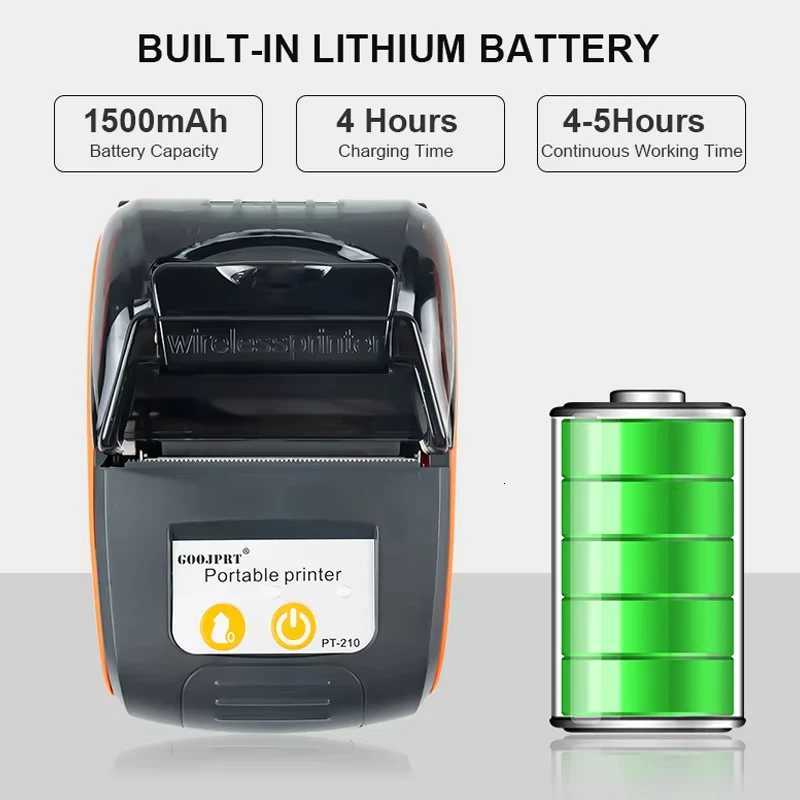 GOOJPRT 58mm Mini Portable Thermal Printer Ticket Bill Receipt POS Printer For Business For iOS/Android Mobile Phone H251127