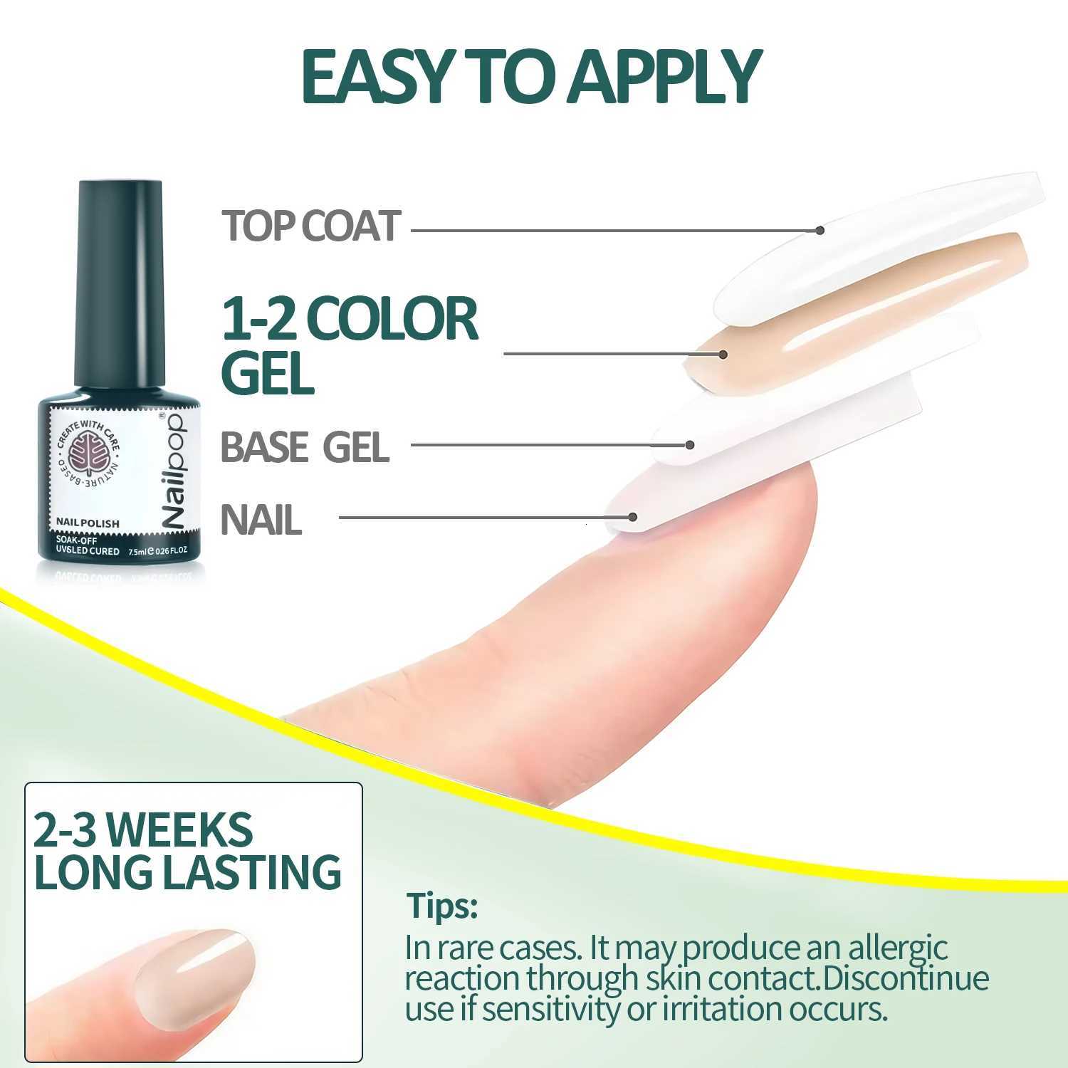 Nailpop Professional Jelly Gel Nail Polish Nude Milky White Pink Long Lasting High Shine UV LED Soak Off Gel Salon Nail Art DIYT251127