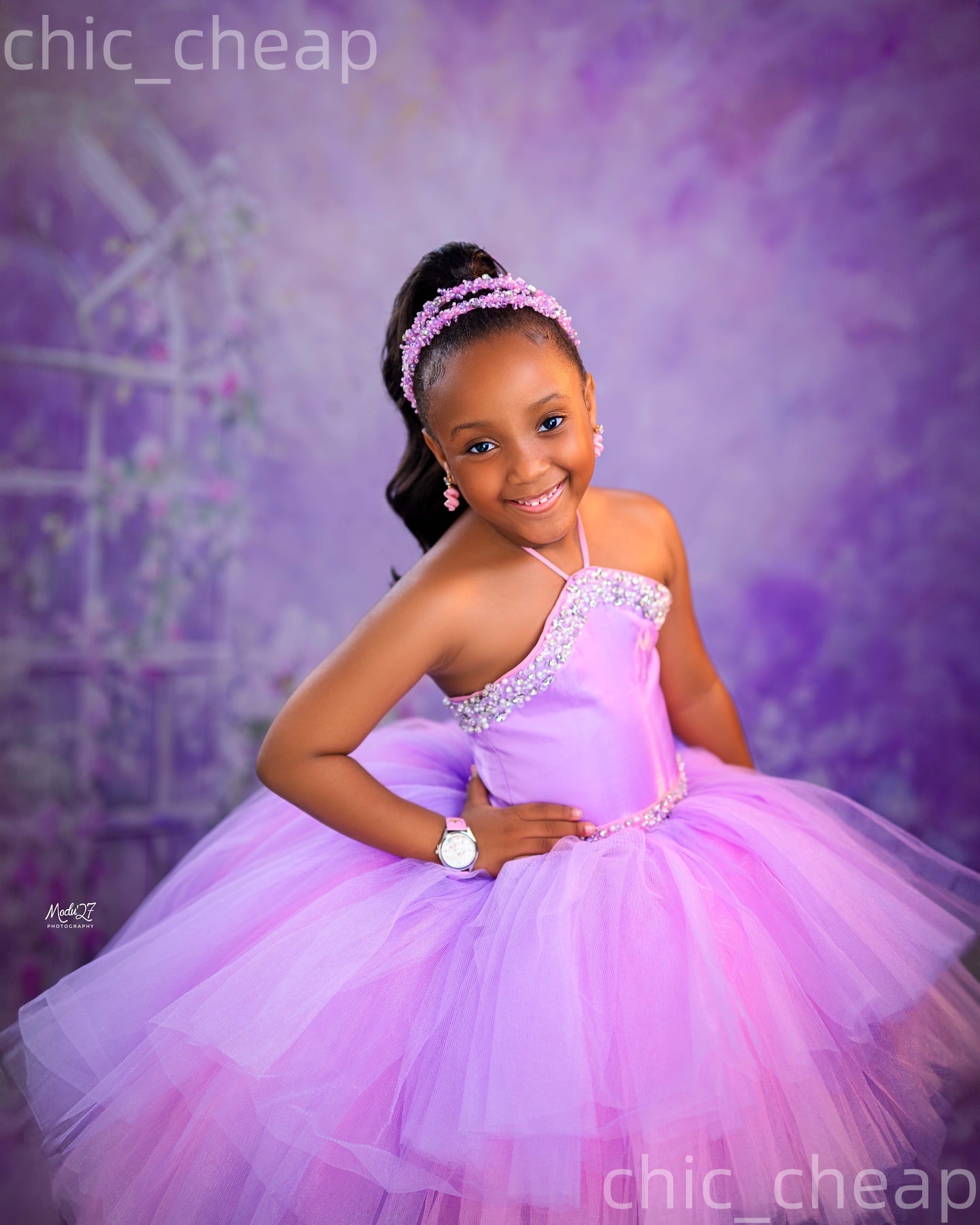 2026 Lilac Pink Ball Gown Flower Girl Dresses Halter Crystals Hi-Lo Tulle Little Girl Christmas Peageant Birthday Christening Tutu Dress Gowns ZJ422