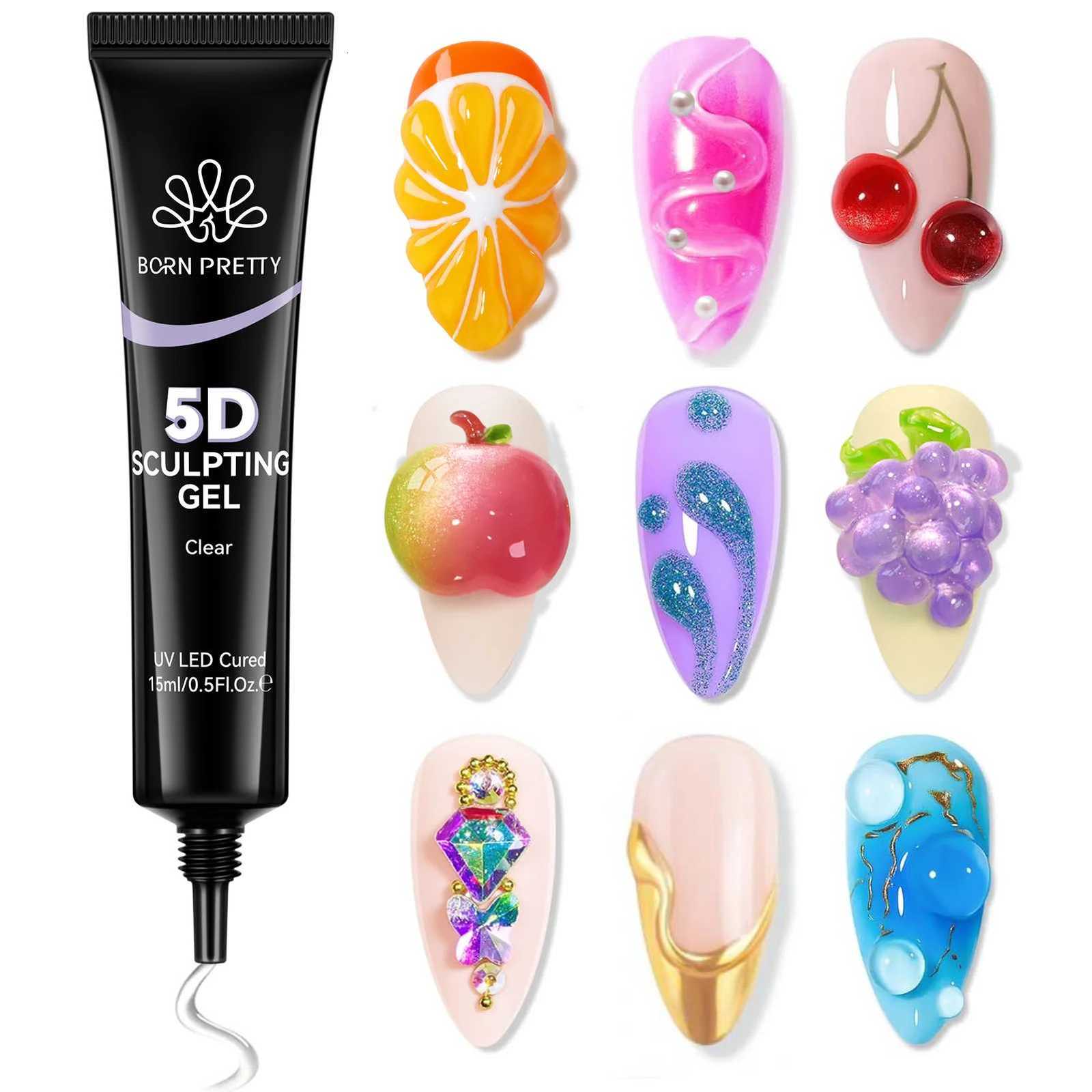 BORN PRETTY 15ml 5D Sculpting Gel Intricate Carvings Shapes Flower Fruit 3D Designs Nail Art Gel Varnish ManicureT251127