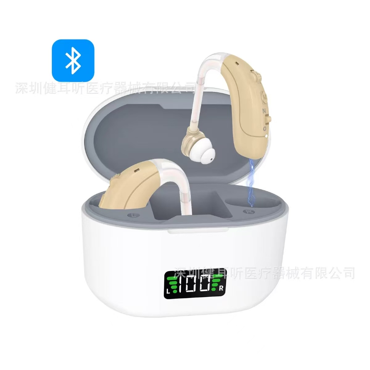 Bluetooth Hearing Aids for Seniors Rechargeable with Noise Cancelg APP Control Self-Fitting Wireless Music Stream Hand-free