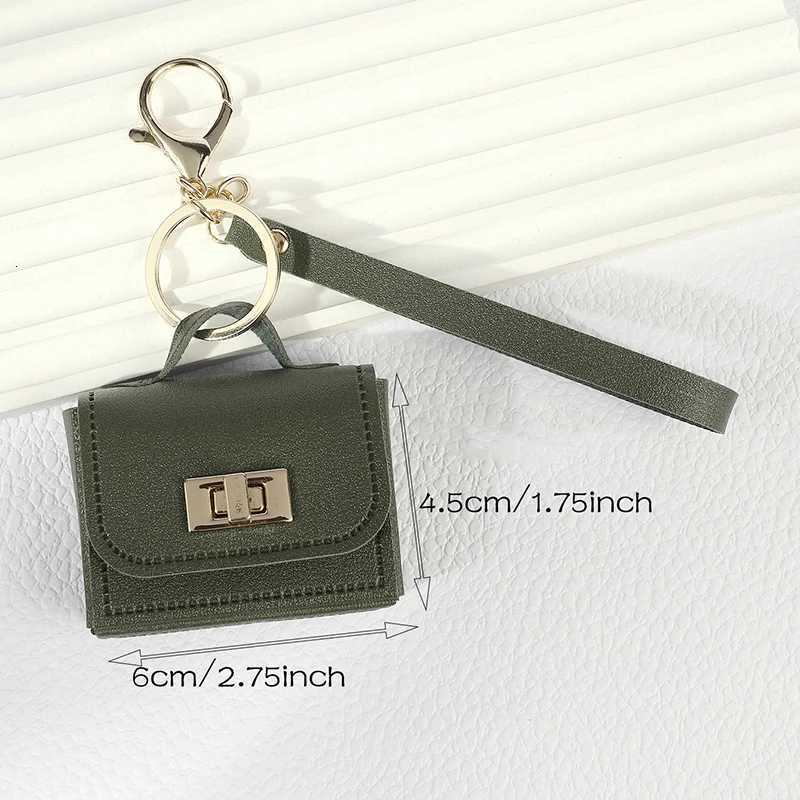 Small Deluxe Leather Hangbag Pendant Chic Keyring Coin Wallet Versatile Headphone Bag CharmT251127