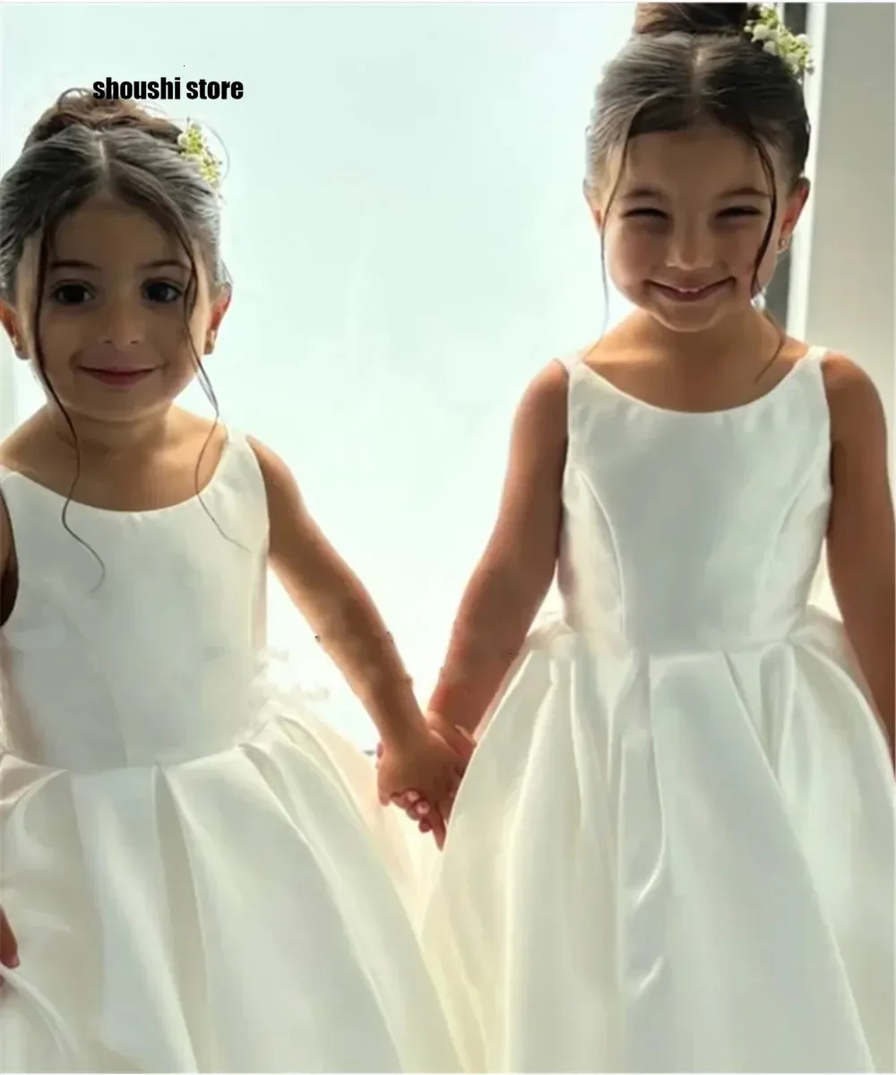 Elegant Flower Girl Dress With Bow Strap Mini Bridal Wedding Dress Kids Ball Gown First Communion Customized 251126