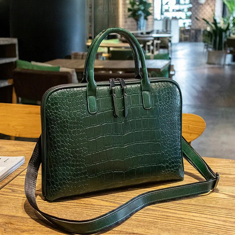 Designer Bag Genuine Leather Bag Women Office Laptop Briefcase For Air 13 14 15 16 Inch Hp 2025 Female Computer Handbag
