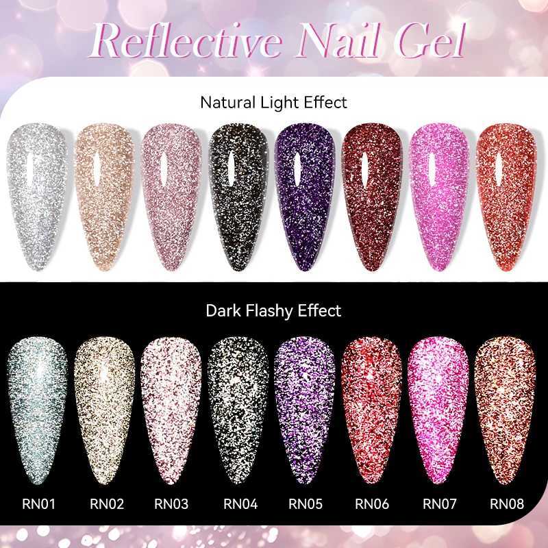 LILYCUTE 7ml Reflective Glitter Gel Nail Polish Shining Sparkling Gorgeous Silver Effect Semi-permanent UV Gel Nail Art ManicureT251127
