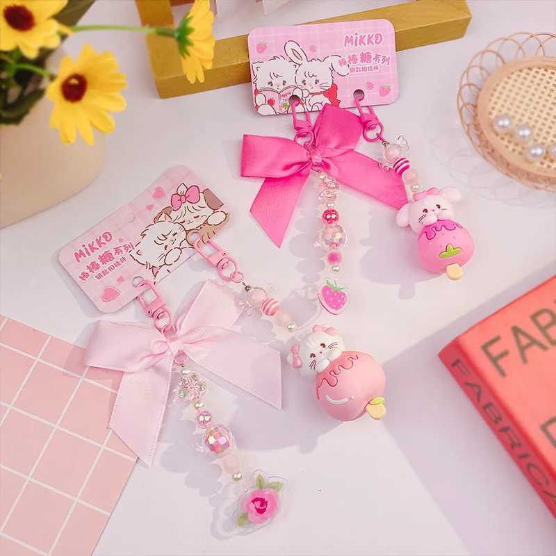 Genuine Kawaii Mikko Lollipop Beaded Keychain Pendant Backpack Pendant Mikko Figurines Keychain Pendant Anime Peripheral GiftT251127