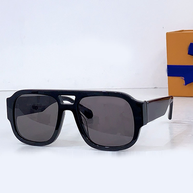 26SS Men Designer Rectangle Sunglasses Double Bridge Nylon Glossy Lens Pilot Rectangular Shape Fashion Vacation Timely Style UV400 Protection