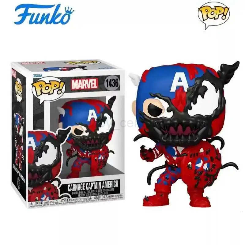 Disney Marvel Series Carnage Captain America Miles Morales Iron Spider Figure Doll Model Funko Pop Collectible Limited Edition Gift Toy H251127