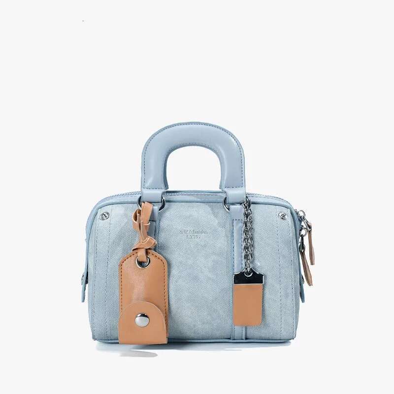 Fashionable Retro Design Denim Blue Pillow Women's Hot Selling Item Trendy Crossbody Student Commuting Bag