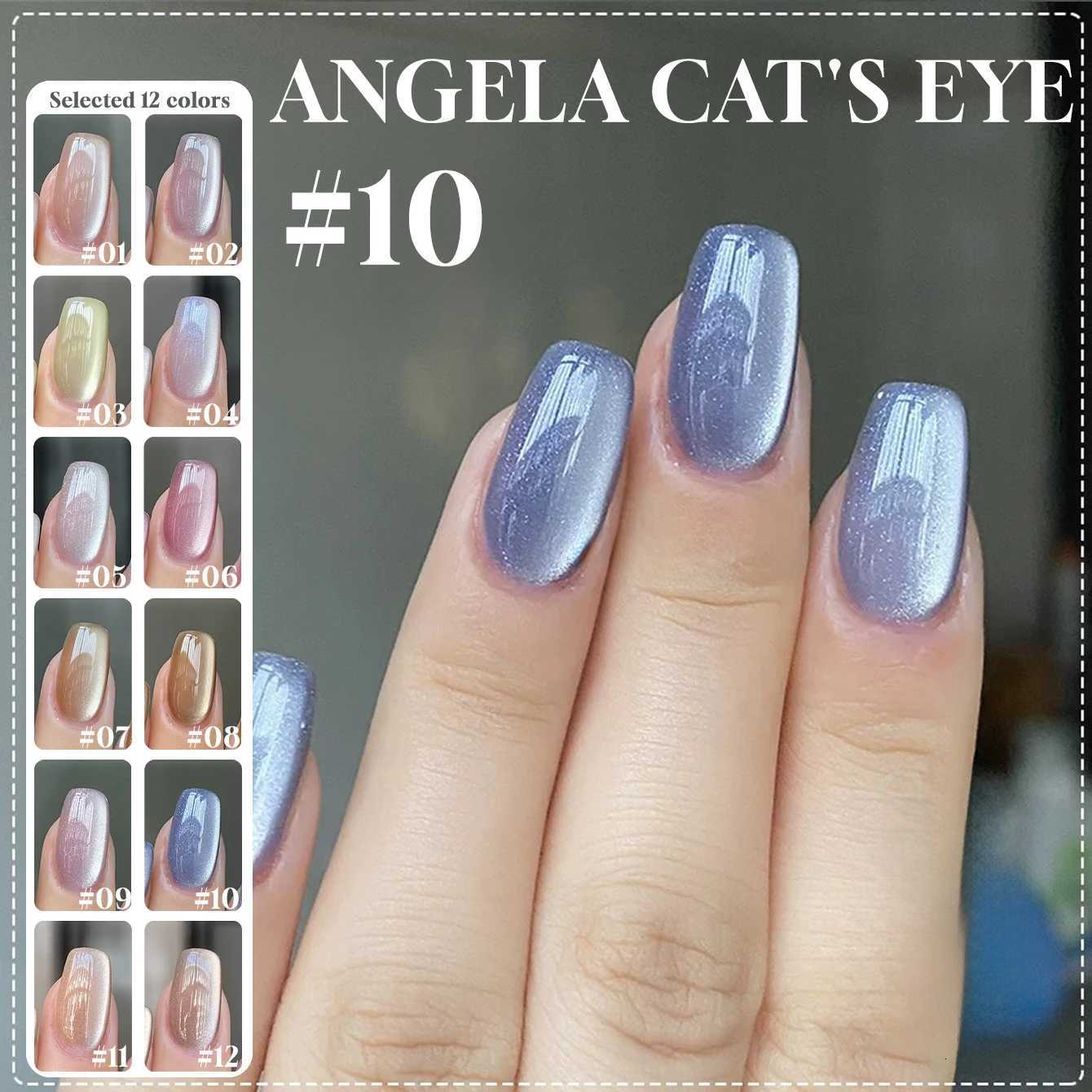 MIANEL 12ML 1-12pcs Glass Bead Cat Eye Gel Nail Polish Flash White Spar Nude Color Magnetic Nail Polish White Nails Summer NailsT251127