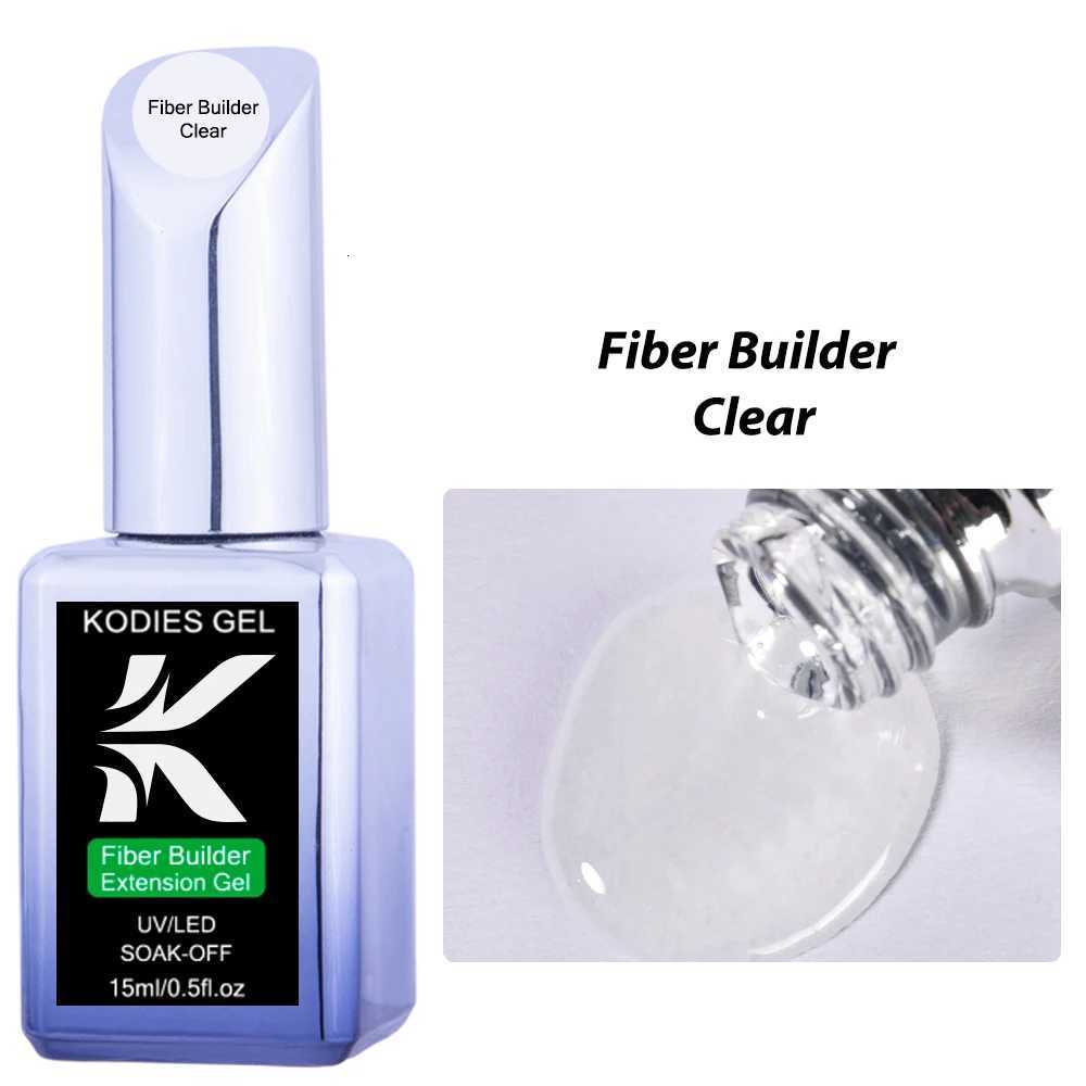 KODIES GEL Nail Fiber Gel Polish Builder In A Bottle 15ML Milky White Pink UV/LED Poly Construction Gel Extension for Nails ArtT251127