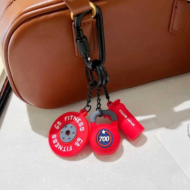 Detachable Barbell Plates Keychain Dopamine INS Simulation Dumbbells Keyring Water Cups Creative Fitness Series Pendant FriendsT251127