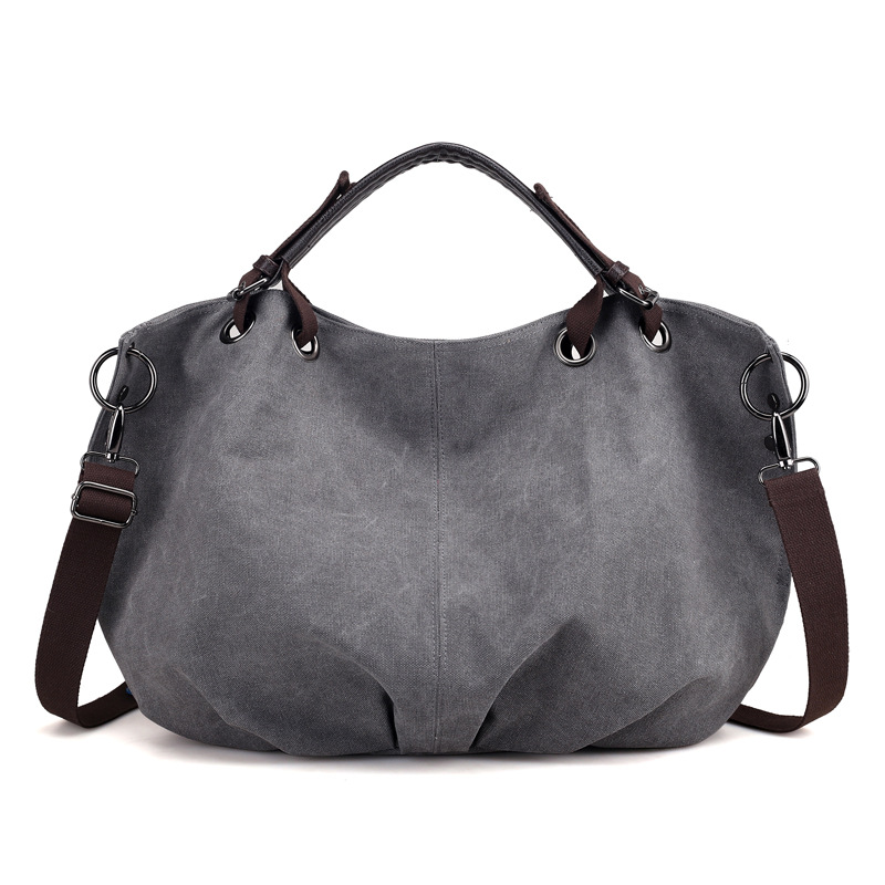 Wholesale European and American canvas bags women's large-capacity retro women's shoulder bags student tote large bags casual handbags