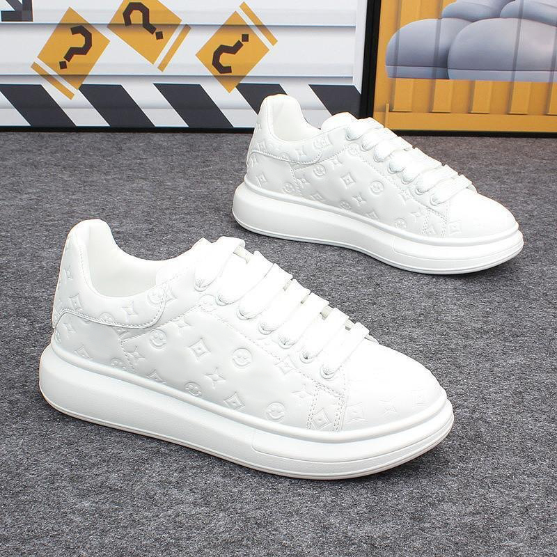 Designer shoes, printed, fashionable white sneakers, men's and women's trendy shoes, thick-soled, high and low top sneakers, lightweight spo