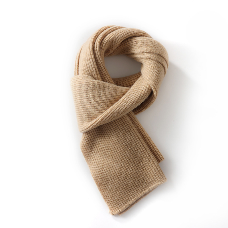 K544 Manufacturers wholesale 2025 new 100% wool soft pure color versatile knitted warm cashmere wool scarf for women