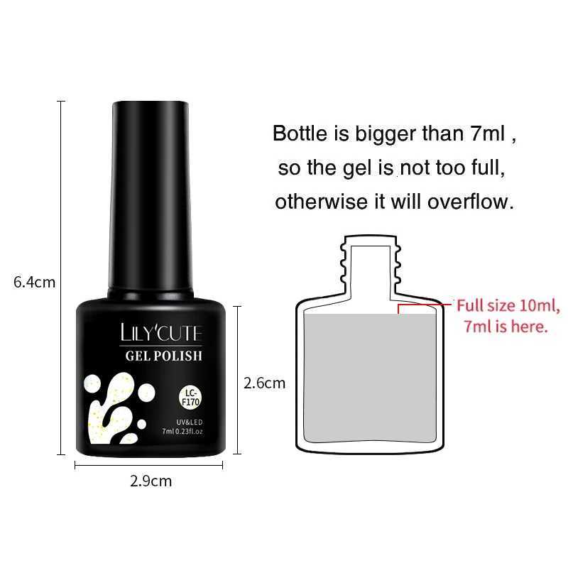 LILYCUTE 7ML Glitter Gel Nail Polish Sparkling Semi Permanent UV Gel Colorful Shinning Gel Varnish Nail Art Soak Off UV LED GelT251127