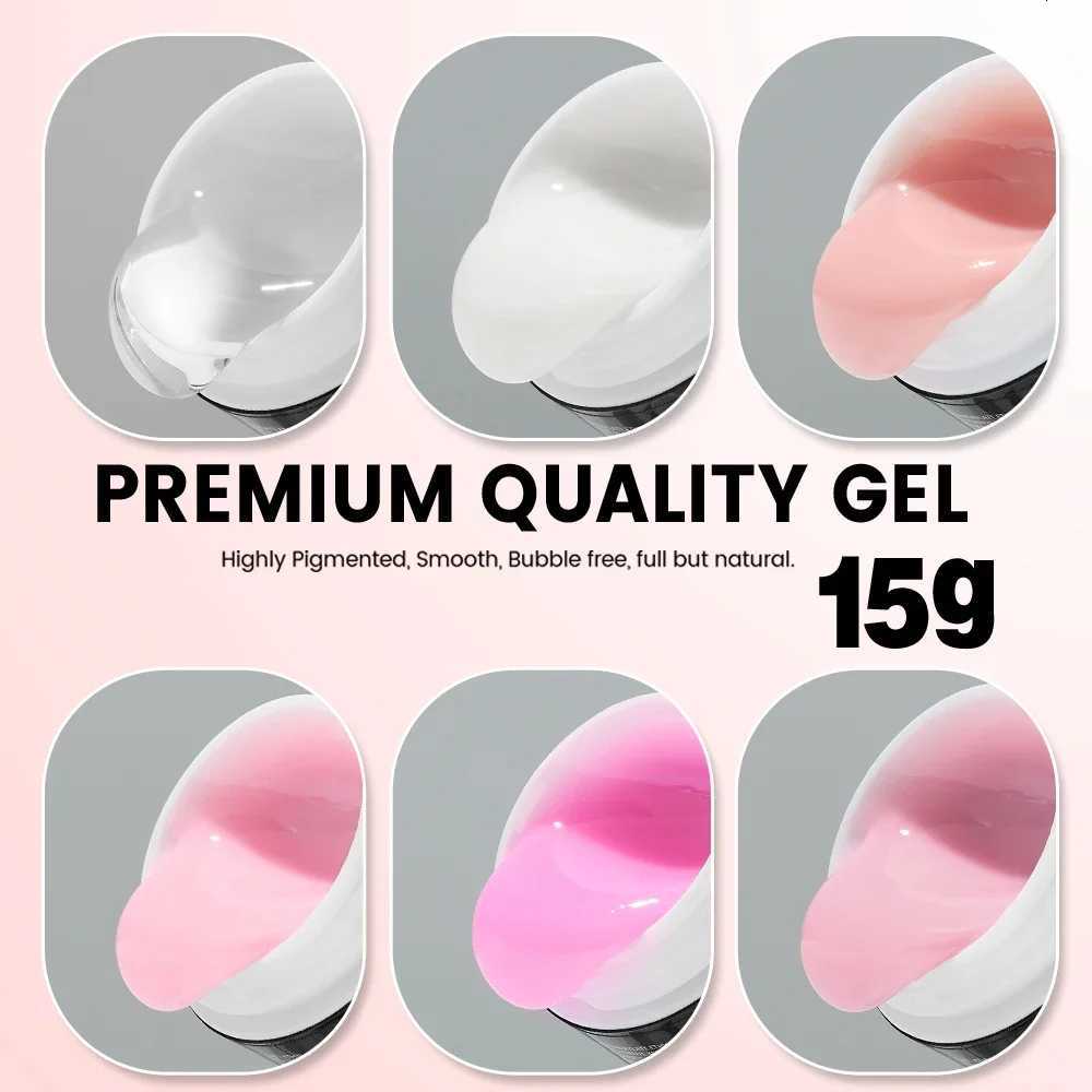 YOKEFELLOW 15g Jelly Extension Gel Nail Polish Nude Pink Clear Building Construct Extend Gel Soak Off UV LED Acrylic Gel VarnishT251127