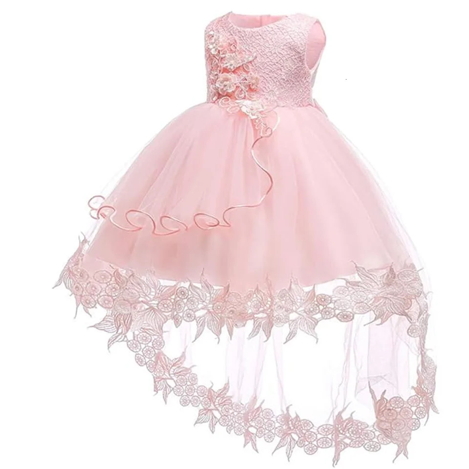 Baby First Baptism Dresses Lace Long Tailing dress Girls Elegant Embroidery Wedding Party Gown Bridesmaid Kids Clothes 3 6 month 251111 - view 3