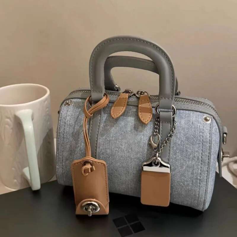 Fashionable Retro Design Denim Blue Pillow Women's Hot Selling Item Trendy Crossbody Student Commuting Bag