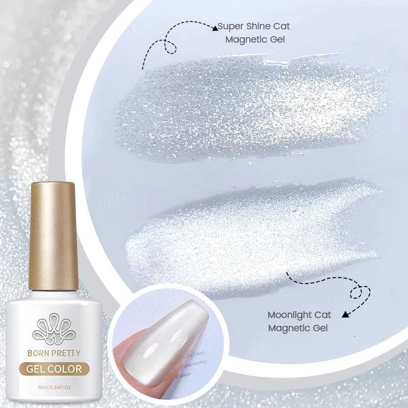 BORN PRETTY Silver Moonlight Cat Magnetic Gel Nail Polish White Light Magnetic Nail Sparkling Glitter Semi Permanent Varnish 10mT251127
