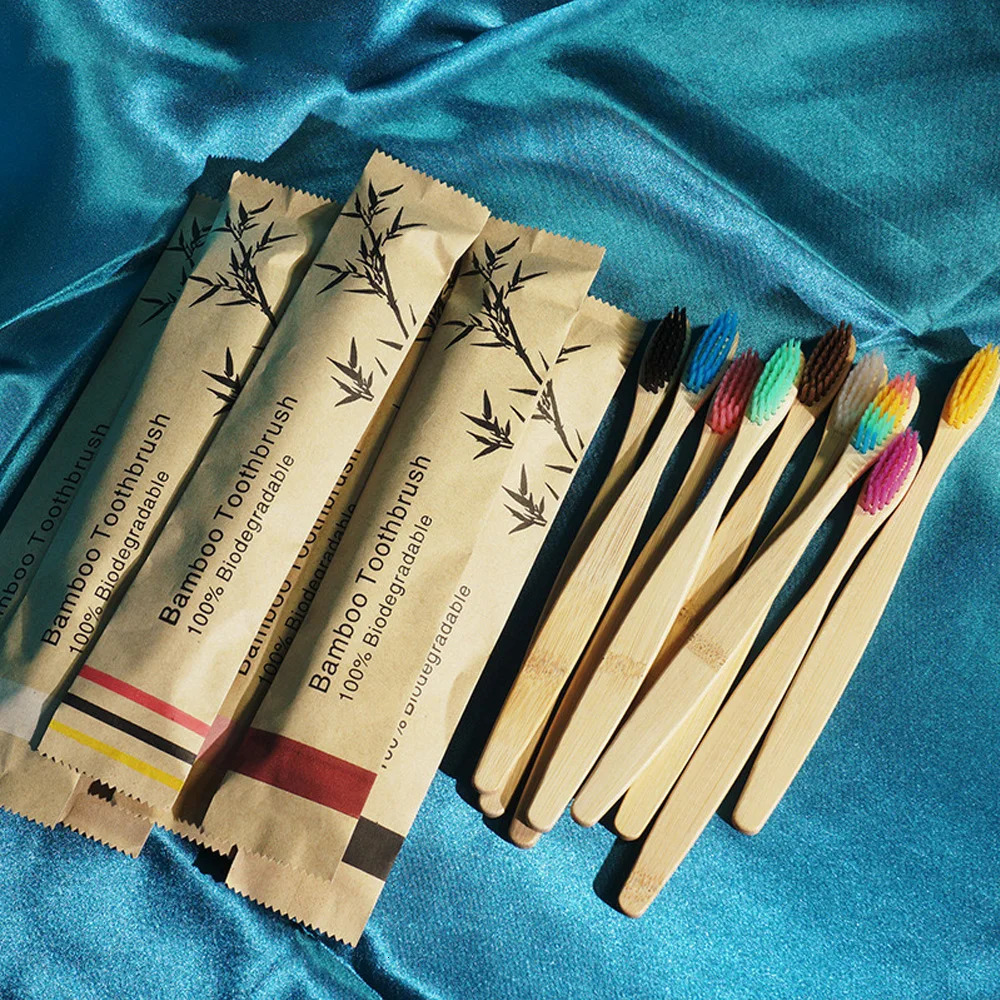 50 disposable bamboo soft bristled toothbrushes - biodegradable and easy to carry - essential for home and outdoor use 251125