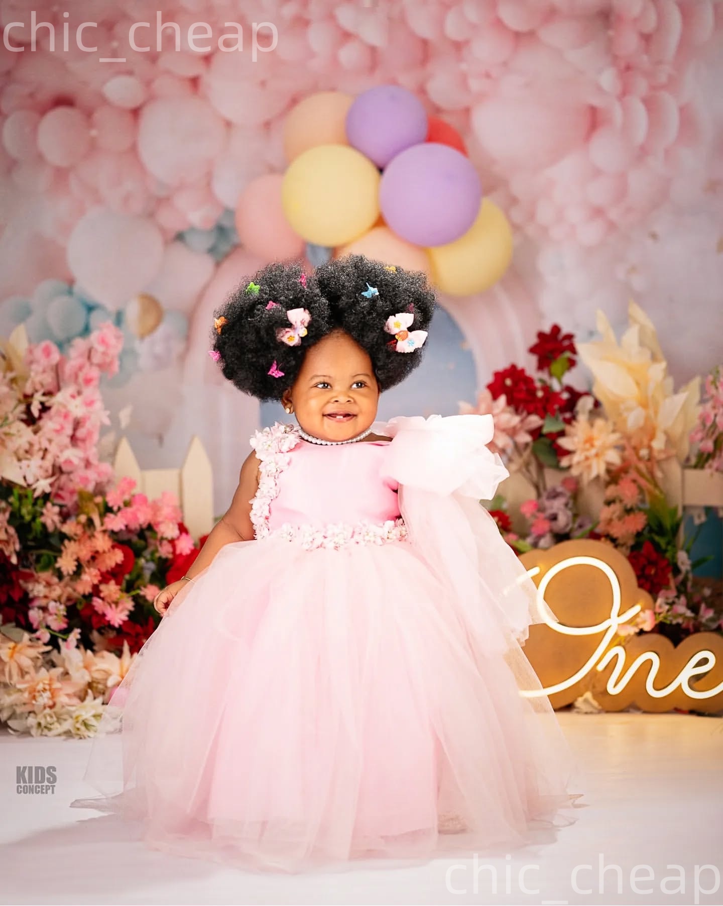 2026 Light Pink Ball Gown Flower Girl Dresses Flowers Tulle Crew Elegant Little Girl Christmas Peageant Birthday Christening Tutu Dress Gowns ZJ422