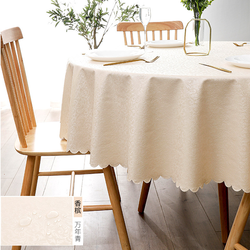 A841 European waterproof and oil-proof tablecloth hotel restaurant household pvc round large round table tablecloth tablecloth wholesale