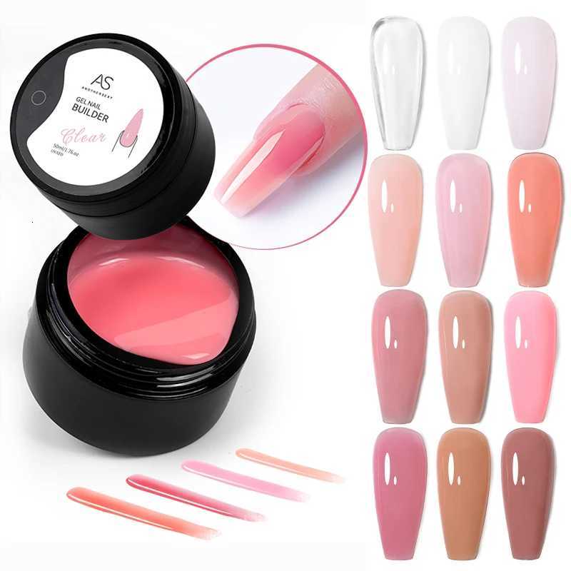 AS 50ml Hard Jelly Nail Extension Gel Nail Builder Art French Nail Gum White Clear Natural Color Soak Off UV Construction GelT251127