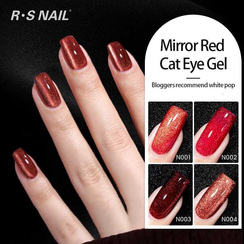 RSNAIL 10ml Cherry Ruby Red Cat Eye Gel Nail Polish Red Wine Magnetic Gel Polish Soak Off UV LED Glitter Cateye Nail Varnish GelT251127