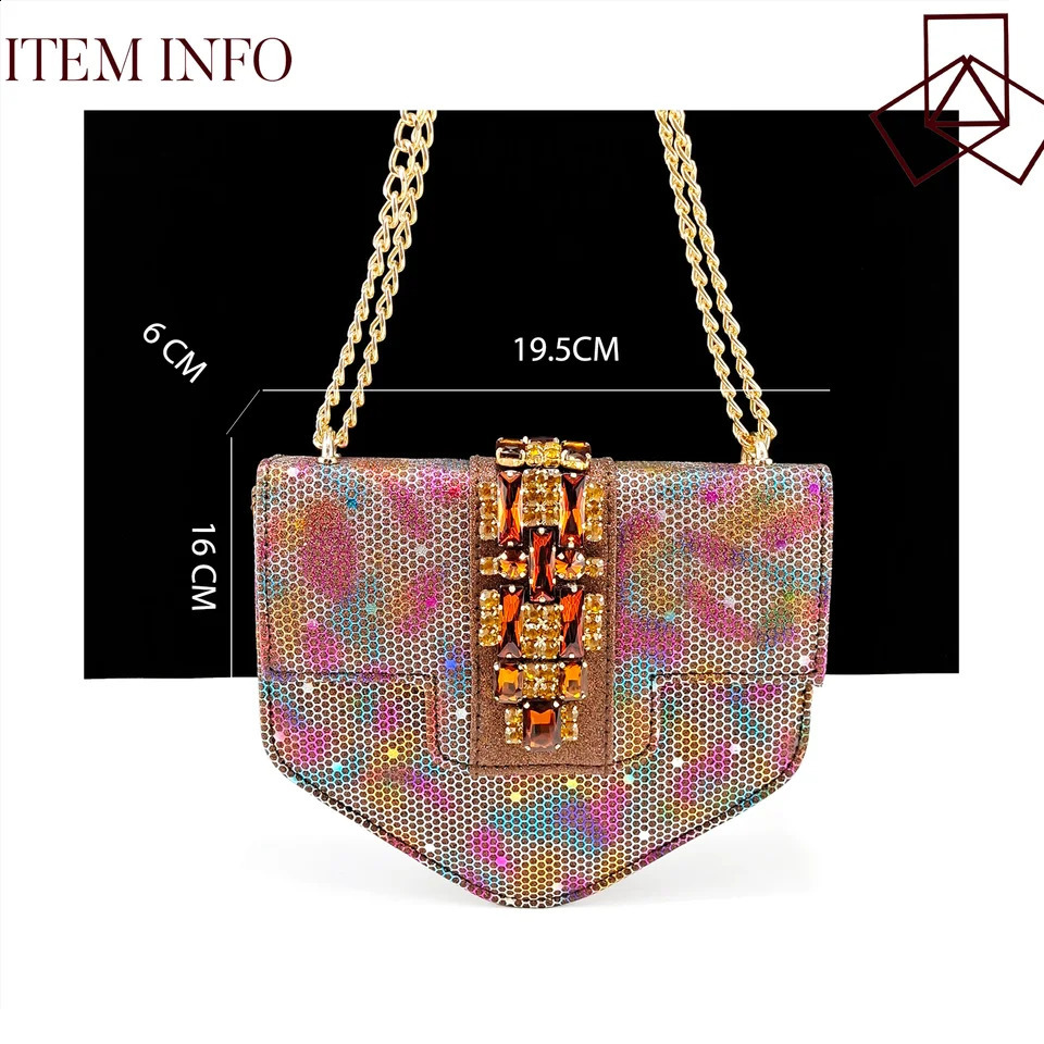 QSGFC Italian Fashion Square Toe Womens Strange High Heels Large Size Fashion Diamond Decoration Brown Shoes and Bag Set Party Bag 250425