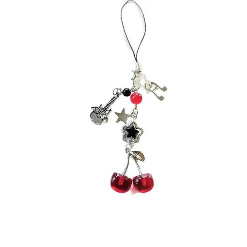 Lovely Red Cherry Bow Key Ring Y2K Bag Pendant Phone Charm Ideal Girlfriend GiftT251127