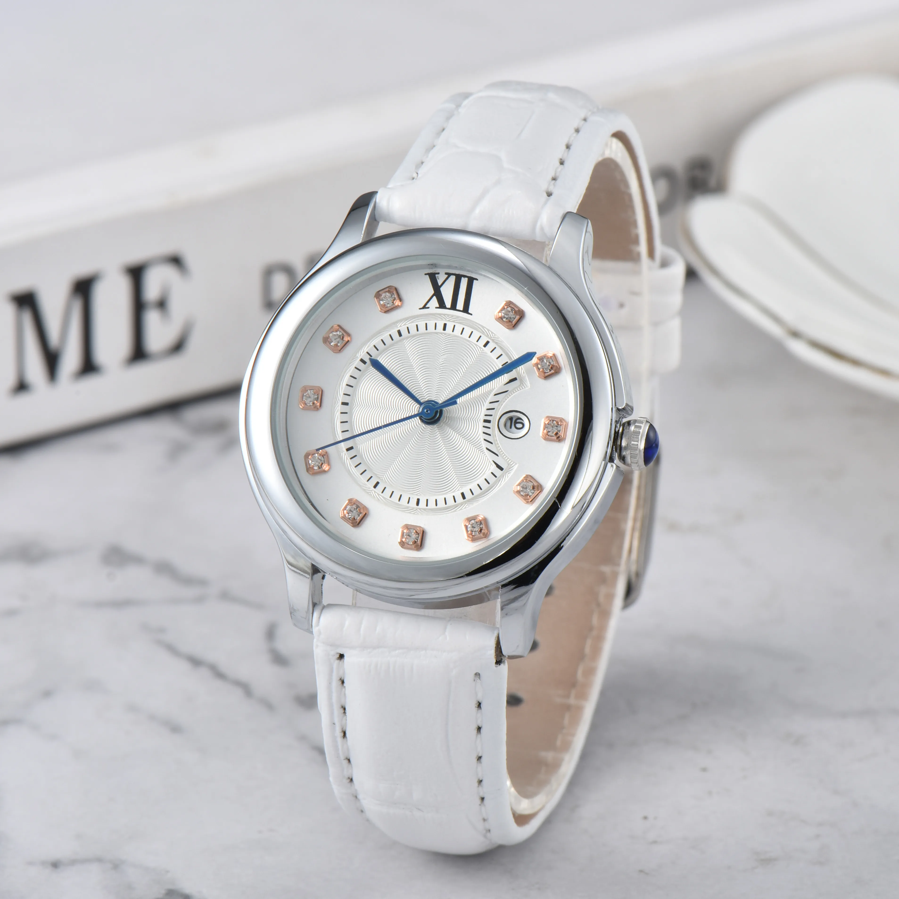 Luxury Fashion Women Watches Quartz Movement Silver Gold Dress Watch Lady Stainless Steel Case Original Clasp Analog Casual Wristwatch Montre De Luxe
