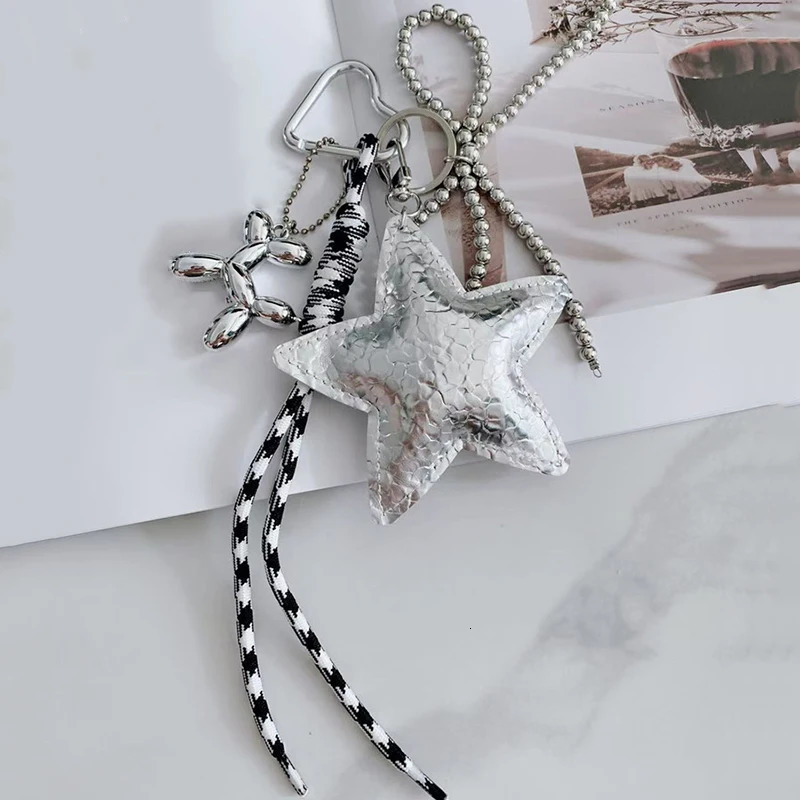Leather Bag Premium Star Puppy Braid Rope Creative Print Versatile Keychain Pendant 251124 - view 6