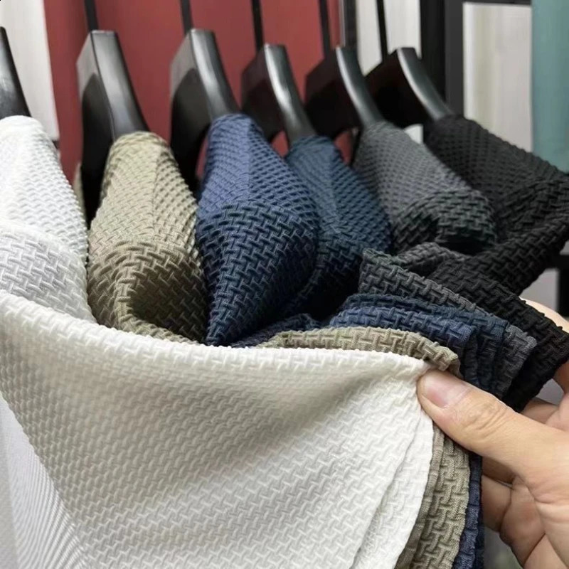 Summer O-neck T-shirt mens ice silk mesh breathable half sleeved top solid color thin casual cool quick drying short sleeved T-shirt 250427