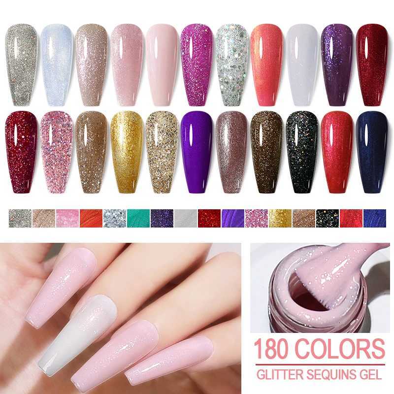 Arte Clavo Colorful Glitter Series 8ml UV Gel Nail Polish Sequin Gel Nail Polish Soak Off UV Gel Varnish Nail Art Gel Polish DIYT251127