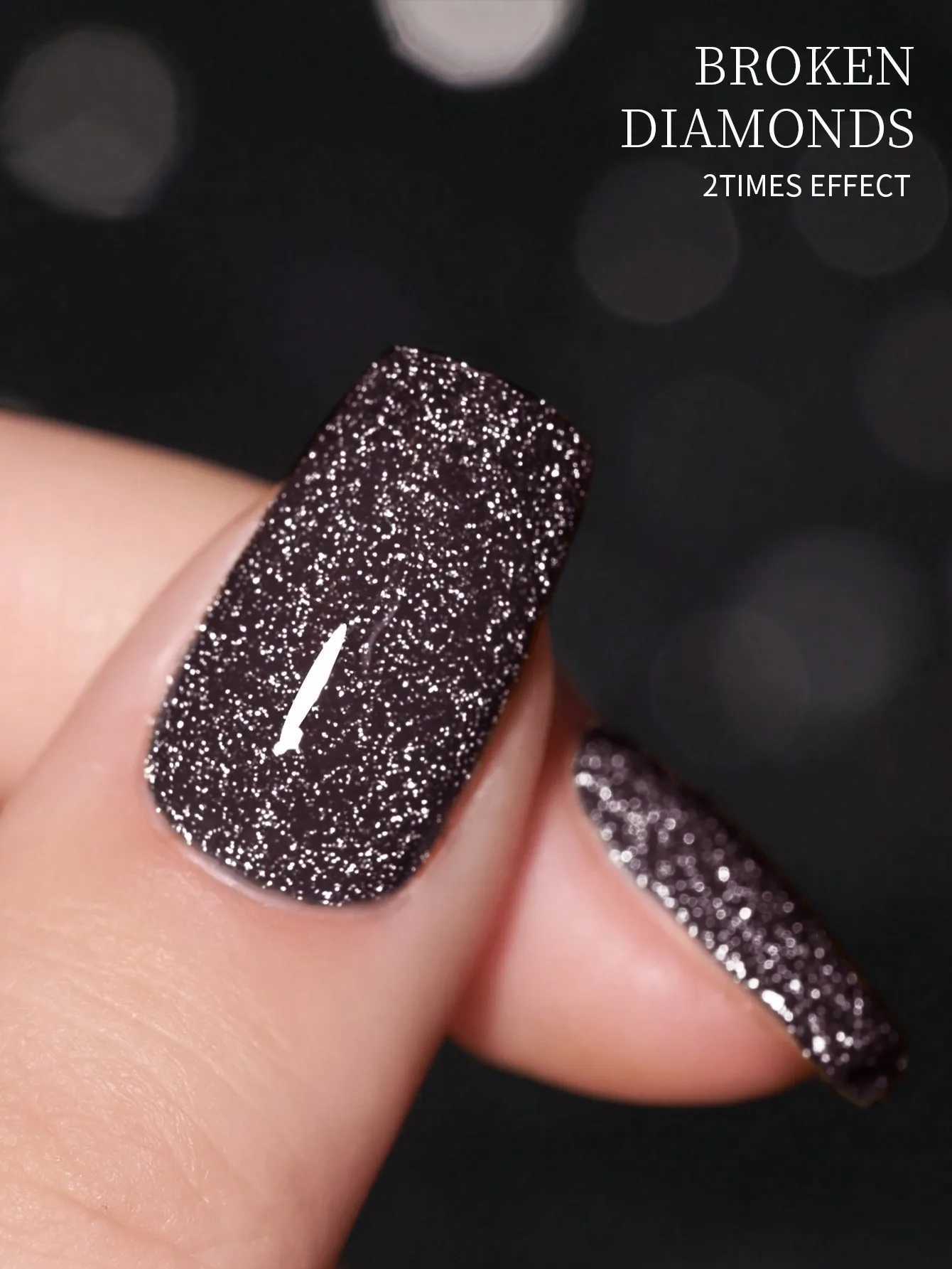 1pc 15ml Purple Broken Diamond Christmas Nails Autumn And Winter Gel Nail Polish Adhesive Burst Flash Maillard Broken DiamondT251127