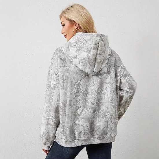 2025 autumn and winter womens casual loose hooded new personalized printed womens hoodie from Europe and America J251136