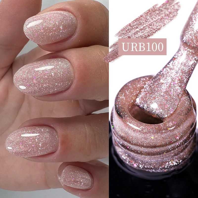 UR SUGAR 7ml Glitter Rubber Base Gel Polish Sparking Sequins Semi Permanent Soak Off UV LED Varnish DIY Nail Art Salon ManicureT251127