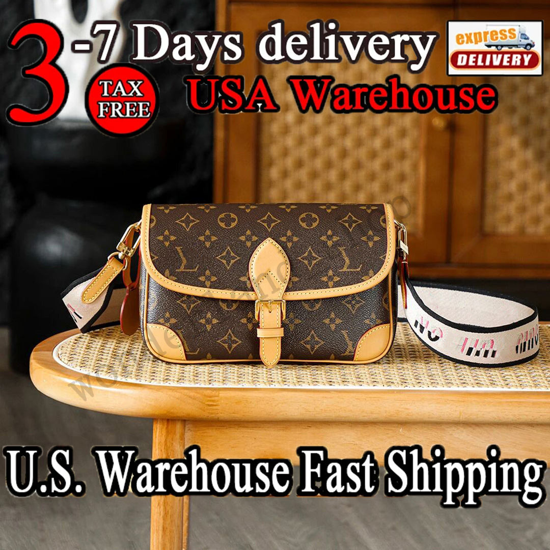 Diane Baguette bag LVs bag louievuitton bag Designer bag women fashion crossbody bag classic brown embossed handbag multi styles silk shoulder strap shoulder bag