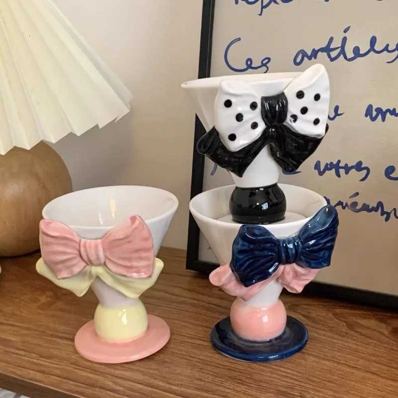 Bowknot Under Glazed Ceramic Coffee Mugs Beautiful Handmade Pocelain Tea Milk Cups Tableware Unique Hand Painted Pink Yellow C251127