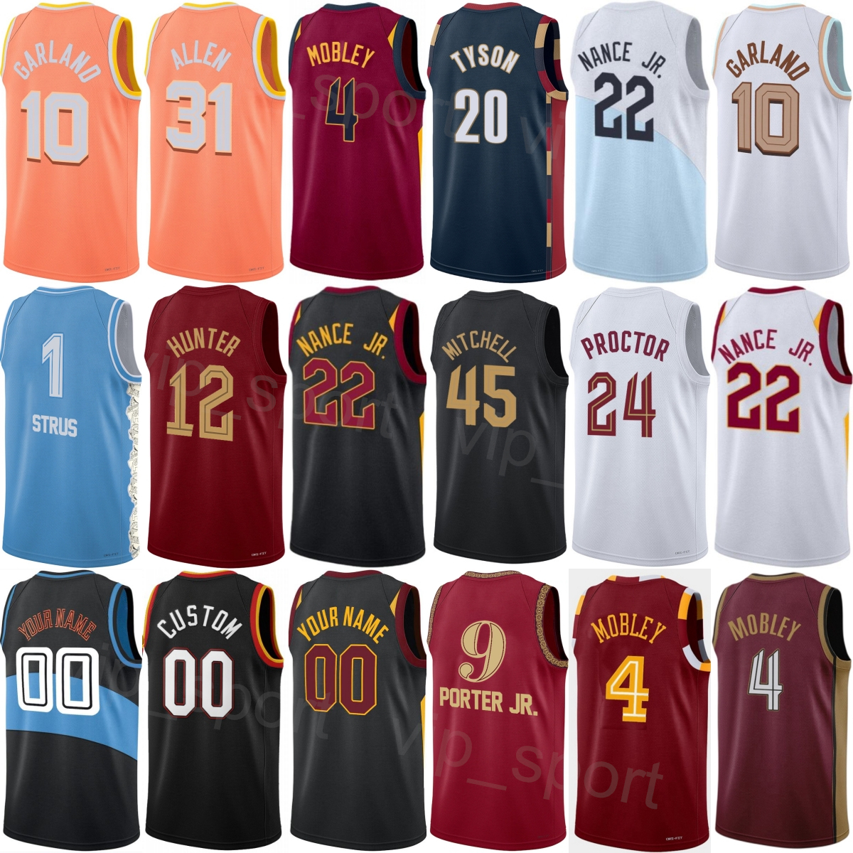 Print City 2026 Basketball Evan Mobley Jerseys 4 Men Women Kids DeAndre Hunter 12 Jarrett Allen 31 Sam Merrill 5 Darius Garland 10 Jaylon Tyson 20 Donovan Mitchell 45