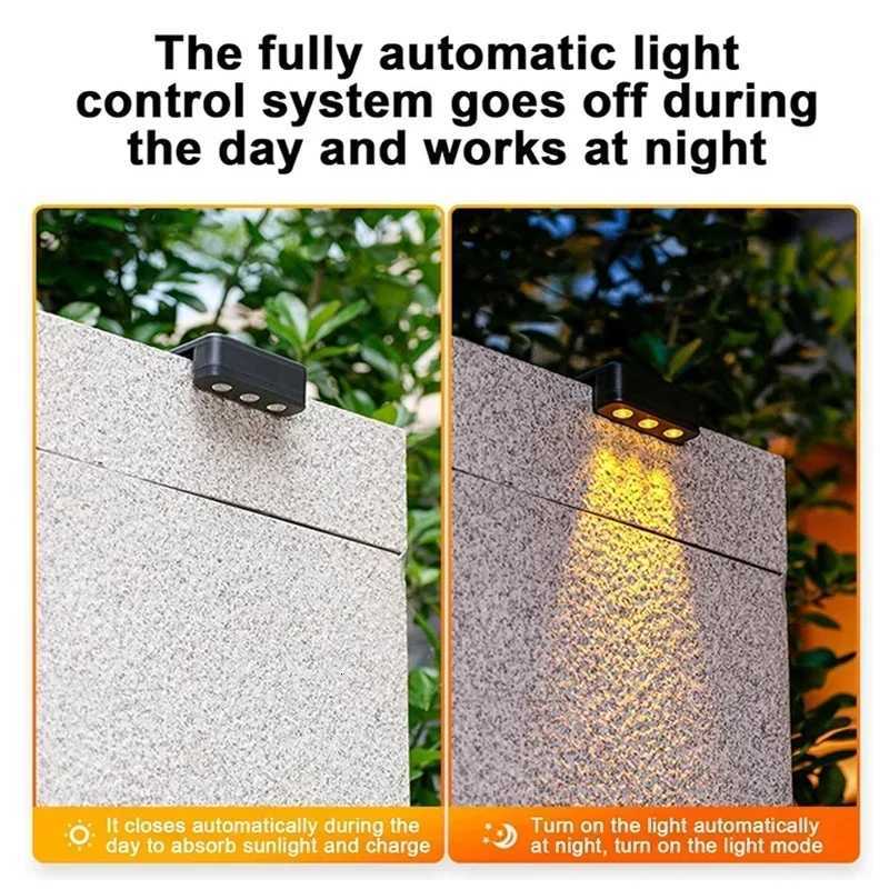 4/8 Pcs LED Solar Lights Porch Light Outdoor IP65 Waterproof Wall Lamp for House Yard Stair Fence Pool Garden Decor LightingM251127