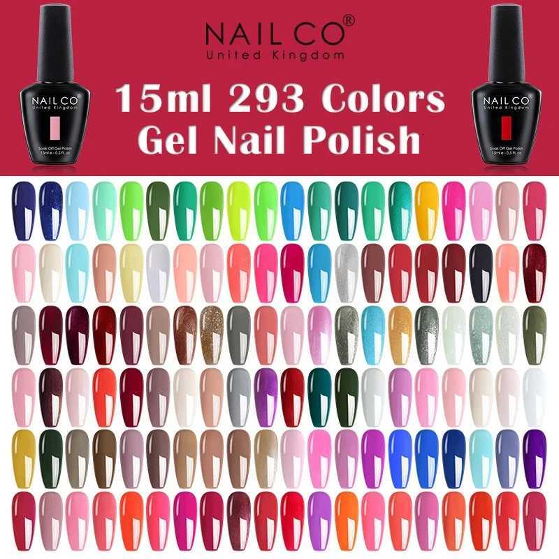 NAILCO 15ml Black White Red Pink ColorGel Nail Polish 333 Color Series Vernis UV Nail Gel Nail Art Glitter All For Manicure SetT251127