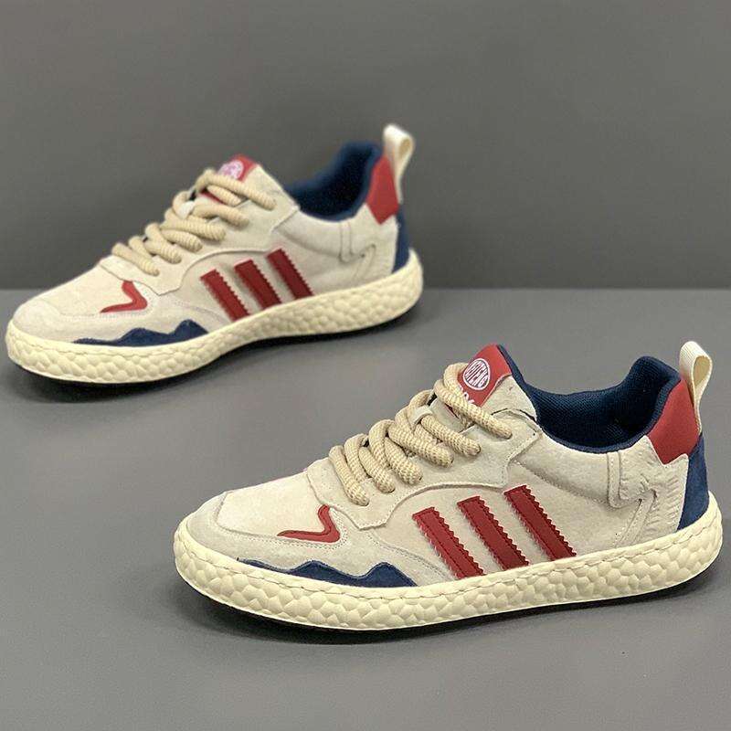 Autumn 2024 New Style Suede Genuine Leather Casual Versatile Trendy Soft Sole Three-Stripe Sneakers Men's Driving Shoes dh1102981777