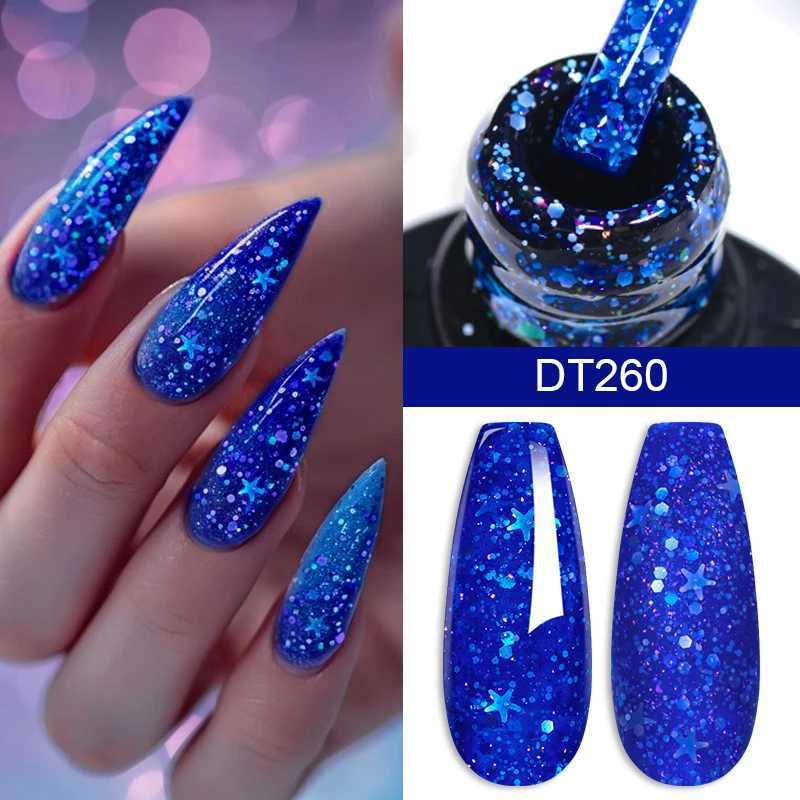 MEET ACROSS 7ml White Snowflakes Gel Nail Polish Glitter Christmas Sequins Gel Semi Permanant Soak Off Nail Art Varnish ManicureT251127