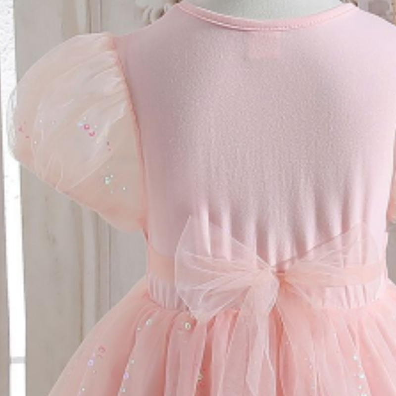 DISNEY girls designer clothes toddler designer clothes Frozen Elsa princess Summer short-sleeved dress children cotton comfortable soft.