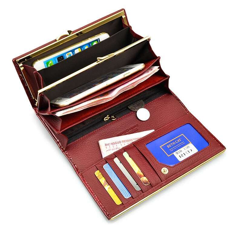 Designer Women Wallet Ladies Genuine Leather Purses 2022 Fashion Female Clutch Bags Longwallets Woman Money Bag