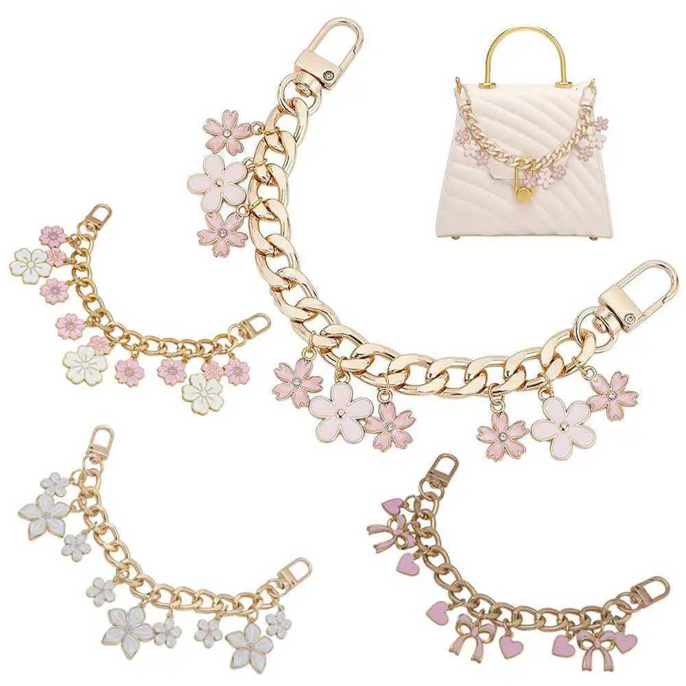 HOT Cherry Blossom Bag Pendant Chain Bow Heart Enamel Phone Charm Bag Chain Bag Extension Strap Crossbody Bag AccessoriesT251127